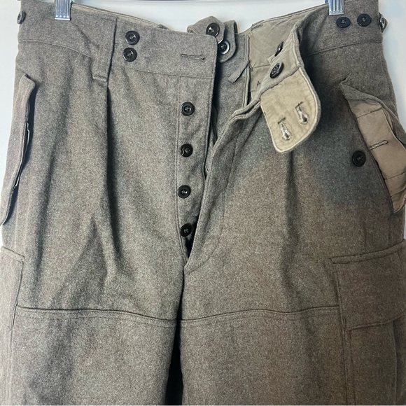 Men's Vintage British Army Wool Cargo Pants‎ Brown – Sz. 33 - Picture 4 of 9